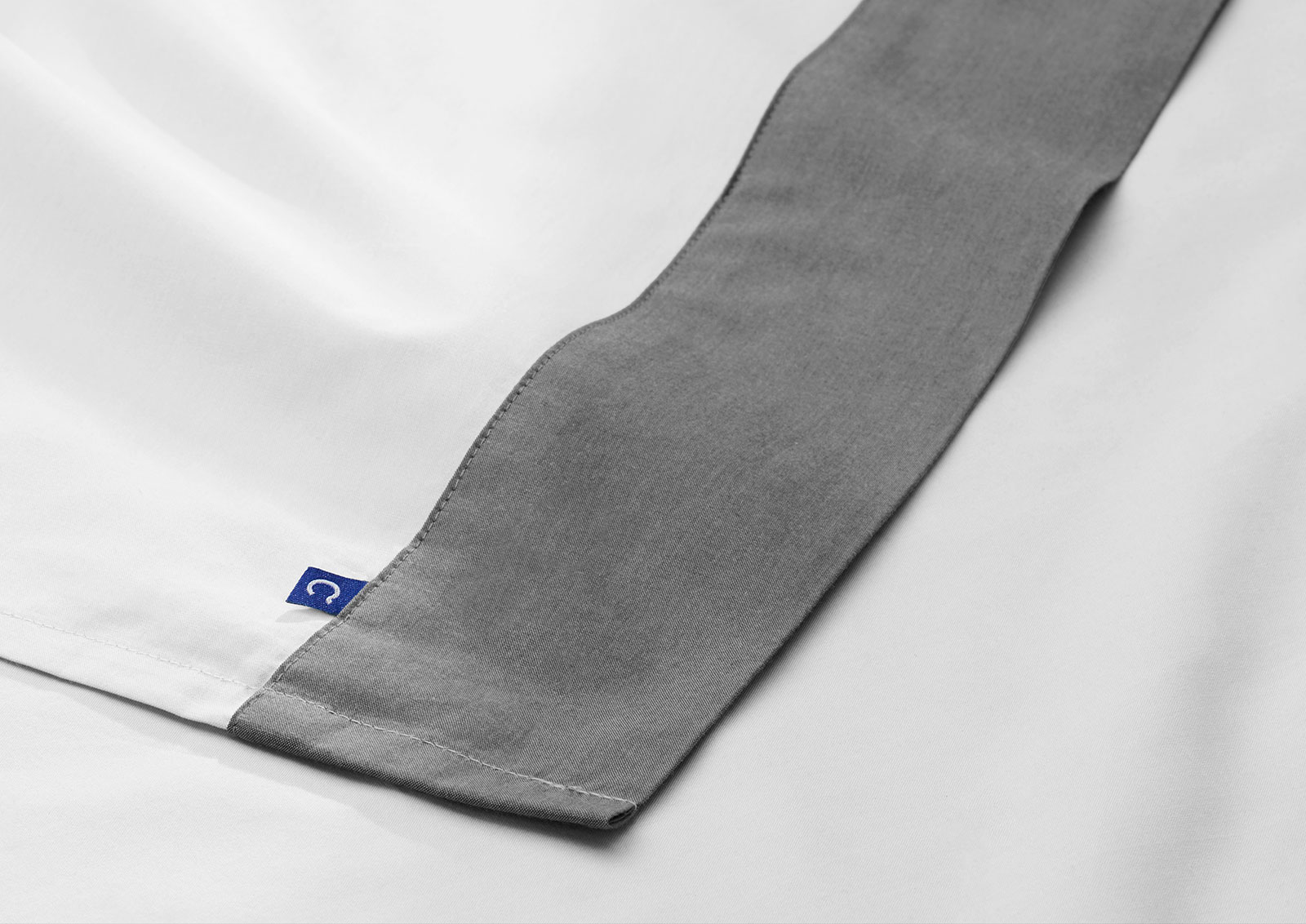 Casper Soft and Durable Supima Cotton Sheet Set Full White/Slate Gray Pillowcase 